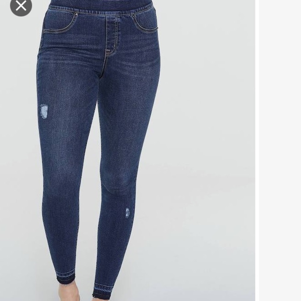 SPANX distressed stretchy skinny jeans